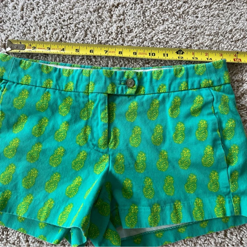 J. Crew Chino Shorts‎ XS 2 Micro Pineapple Green Vacation Resort Beach Tropical